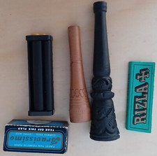 2 pipe in legno e terracotta più accessori per fumatori
