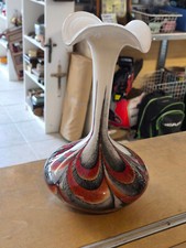 VASO IN VETRO DI MURANO - VINTAGE anni '70 - VECCHIO ROSSO NERO