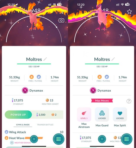 Shiny dynamax moltres c - p,