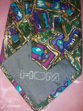 CRAVATTA UOMO NUOVA PURA SETA SILK SOIE TIE FANTASIA FIRMATE  ''HOM''