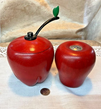 Red Apple Shaped Wooden Pepper Mill Grinder 1992 M. Kamenstein, Vintage- works