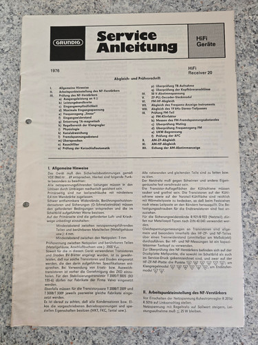 Grundig manuale servizio - manuale, di