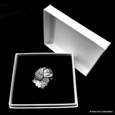 Spilla in peltro argento testa