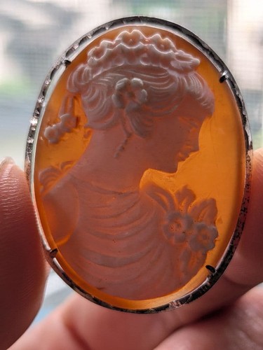 Ciondolo spilla argento cammeo
