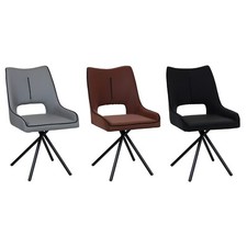 Sedia AURELIA In Similpelle Con Gambe In Metallo Incrociate