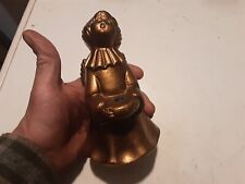 ANGIOLETTO PORTACANDELE IN LEGNO PRESSATO . DORATO ALTEZZA 16 CM