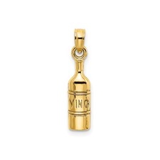 14k Yellow Gold Wine Bottle