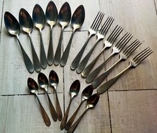 VINTAGE SET 18 POSATE ALPACCA MARCHIO CIGNO GBI