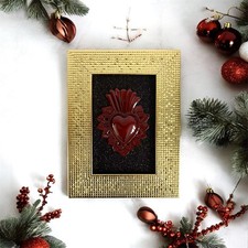 Cuore sacro nero borgogna oro