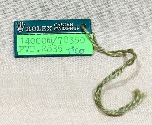 Rolex green tag hangtag - hangtag, oyster