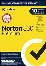 NORTON 360 Premium 2025 10 PC 1 Anno |Win, Mac, Android, iOS| Internet Security