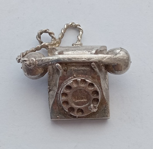 Phone charm bracciale - phone, argento