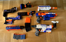 NERF Gun 3 blaster set + custom attachments (Stryfe, retaliator, Jolt) + Darts