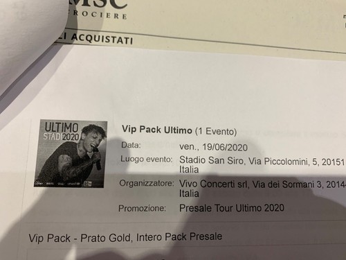 Biglietto concerto ultimo - biglietto,