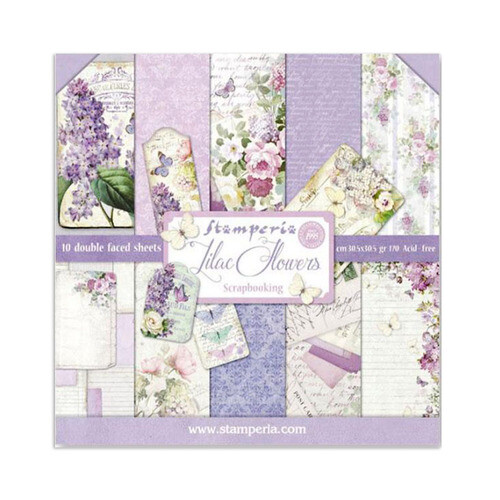 Blocco 10fg carte scrap - , lilac