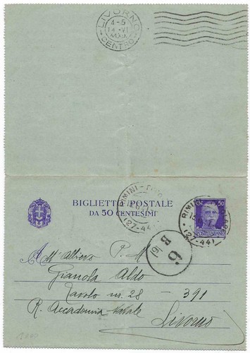 Intero biglietto postale - postale,