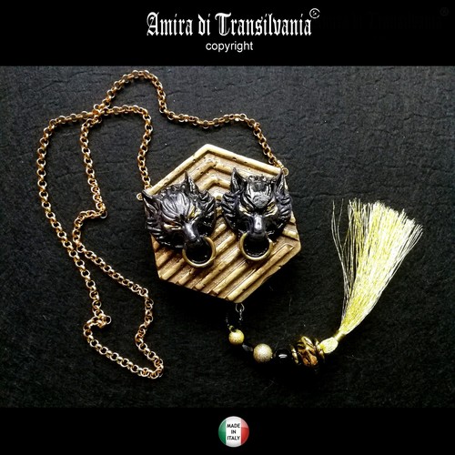Talismano lupo nero - nero, manaro