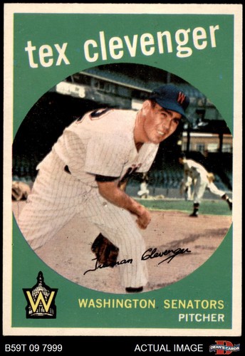 1959 topps 298 tex clevenger - 1959,