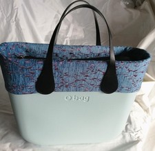 O bag Borsa Nuova Originale - Col. ACQUA CHIARA Int. NERO Manici NERO con BORDO