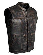 Mens Distressed Brown Cowhide