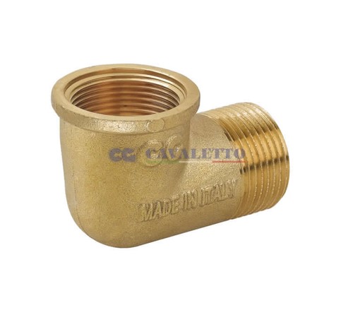 Raccordo ottone giallo curvo