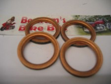 HONDA CB 400/4 CB400 F 1/2 400 QUATTRO GUARNIZIONI DI SCARICO PIATTE RAME X4