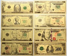 Gold Note Set $1 $2 $5 $10 $20