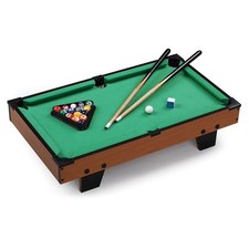 CARAMBOLA BILIARDO DA TAVOLO IN LEGNO CON PIEDI 15 PALLE E 2 STECCHE 65X37X15CM