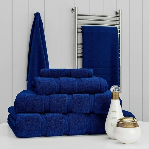 Set asciugamani blu 100%