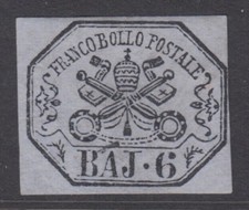 ITALIA - PONTIFICIO Sassone n.7A cv 4600$ MH* CERTIFICATO CARDILLO