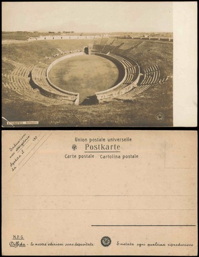 Cartolina pompei anfiteatro - cartolina,
