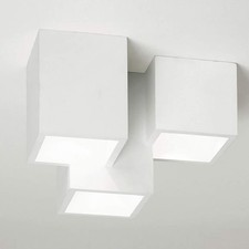 Plafoniera moderna lampada soffitto 3 cubi gesso luce LED 24W GU10 ingresso 230V