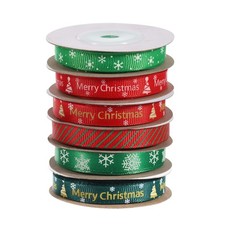 6 Rotolo Natale Nastri Grosgrain Nastro 10 Iarde Albero Natale Fiocco Neve Filo