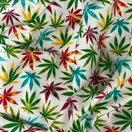 Tessuto foglia cannabis 100 - tessuto,