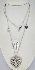 2JEWELS COLLANA LUNGA DONNA RAGAZZA PENDENTE CIONDOLO CUORE FARFALLA CRISTALLI