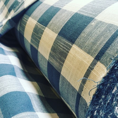 Tessuto lino quadri gingham - tessuto,