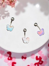 Piercing ombelico acciaio chirurgico Banana mm. 1,6 x 10 Farfalla