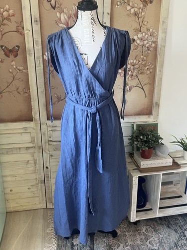 Abito lungo blu fiordaliso
