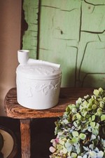 Scatola porta tabacco da pipa - in porcellana di Limoges Bianca - Giraud