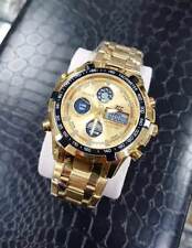 Orologio Polso Zcc Uomo Dual Time Analogico Digitale Sveglia Oro Fondo Oro lac