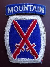 WWII 10° Divisione Fanteria Montagna Patch Tab Uniforme Militare Insegna Rara