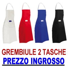 INGROSSO 10/20/30/50pz GREMBIULE CUCINA COTONE POLIESTERE BIANCO NERO ROSSO BLU