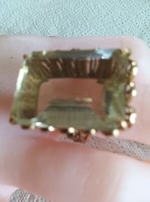 ANELLO ORO 18 KT ANTICO MODELLO COCKTAIL CON TOPAZIO GIALLO