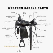 Sella per cavalli - attrezzatura da equitazione western in pelle - più taglie - perfetta per trail