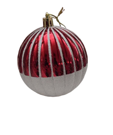 Palla rosso bianco 8cm - , due
