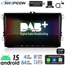 Radio Android DAB+ 8Core 4+64G 9" CarPlay per VW Golf 5 6 Polo T5 Touran Passat