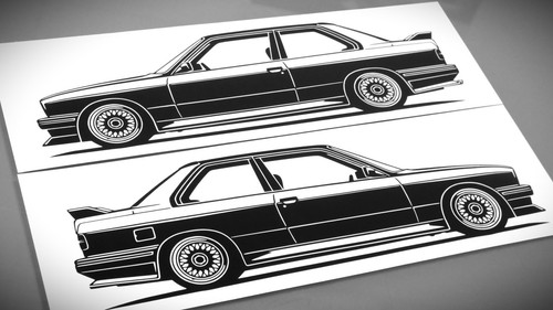 Adesivo bmw e30 sagoma - adesivo, m3