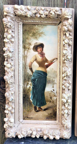 Dipinto olio antico vittoriano