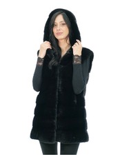 Horizontal mink fur vest 48