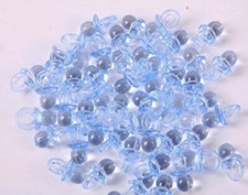 LOTTO 10 ciucci plastica rosa o celeste nascita Battesimo Bomboniera FAI DA TE 